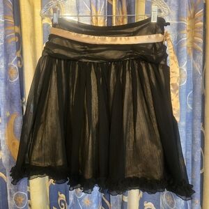 Mandee Black Bubble Ruffled Cocktail Skirt Size Medium